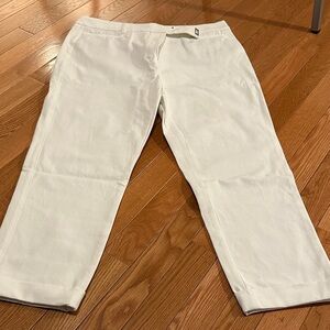 WHBM White slim crop pants